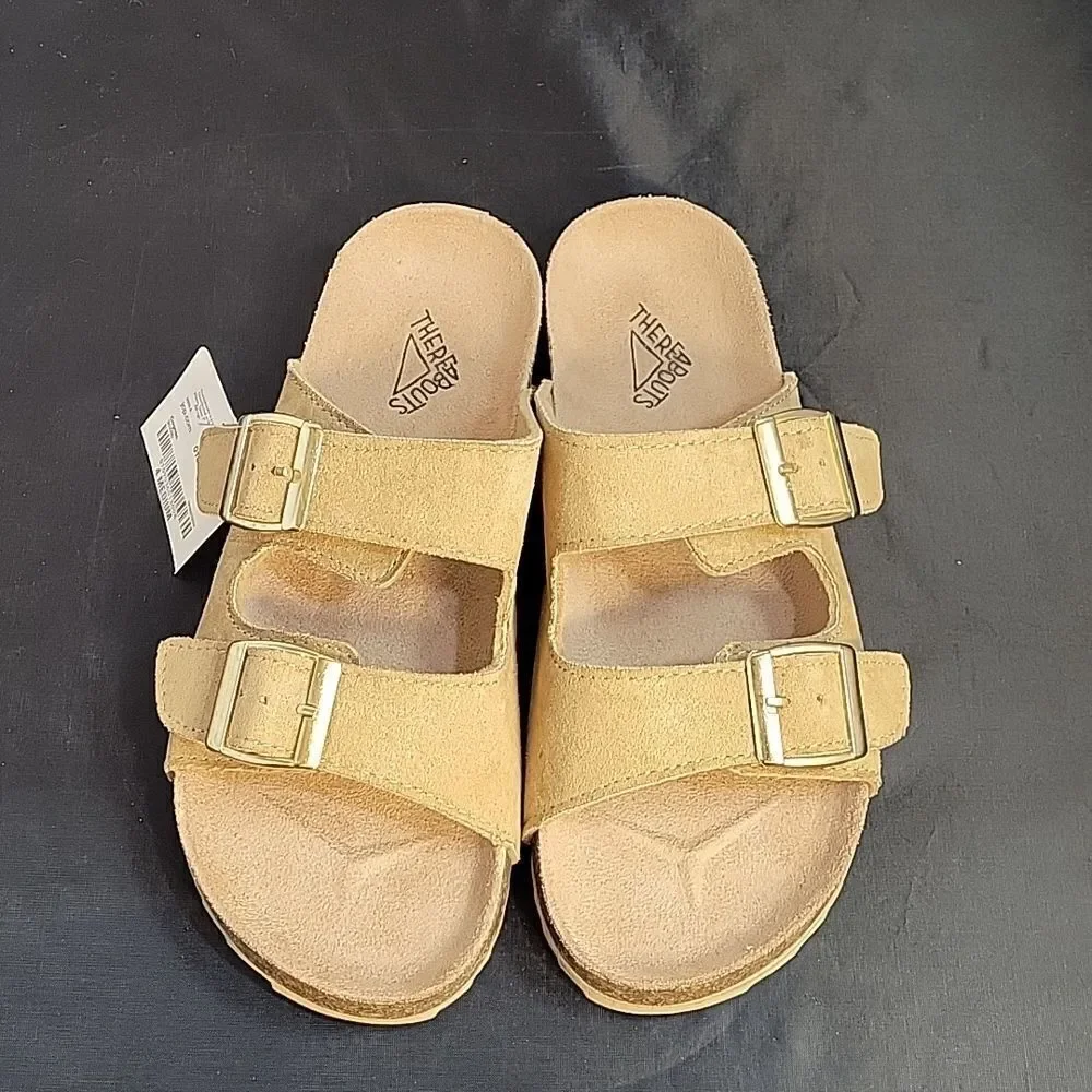 BRAND NEW THEREABOUTS TWO-STRAP ADJUSTABLE BUCKLE SLIP ON OPEN TOE KIDS SANDAL